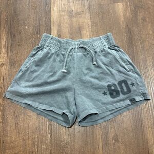 Zara Kids Gray Elastic Drawstring Shorts with '80' Graphic